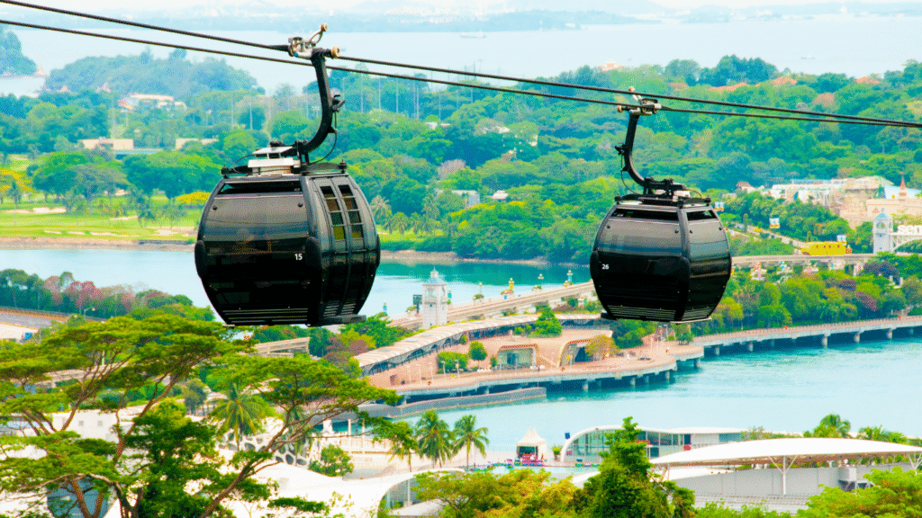 Sentosa Island cable car aerial view Singapore