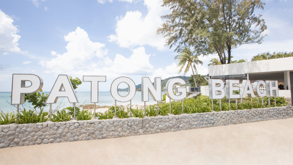 Beautiful view of Patong Beach with clear water and sunny skies